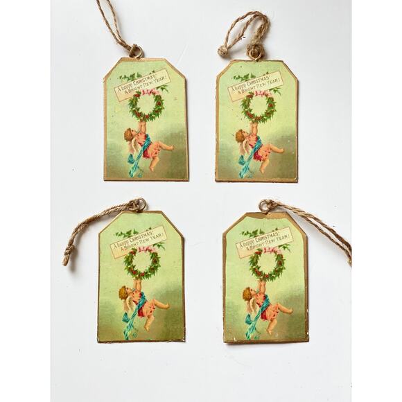 Victorian Cherub Vintage metal Hanging Postcards
2.5”x4” set of 4 - Picture 1 of 2